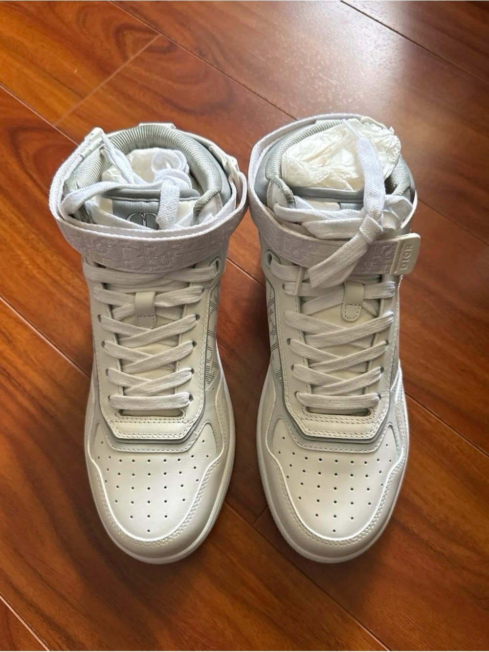 Dior Men’s High-Top Athletic Sneakers in White
